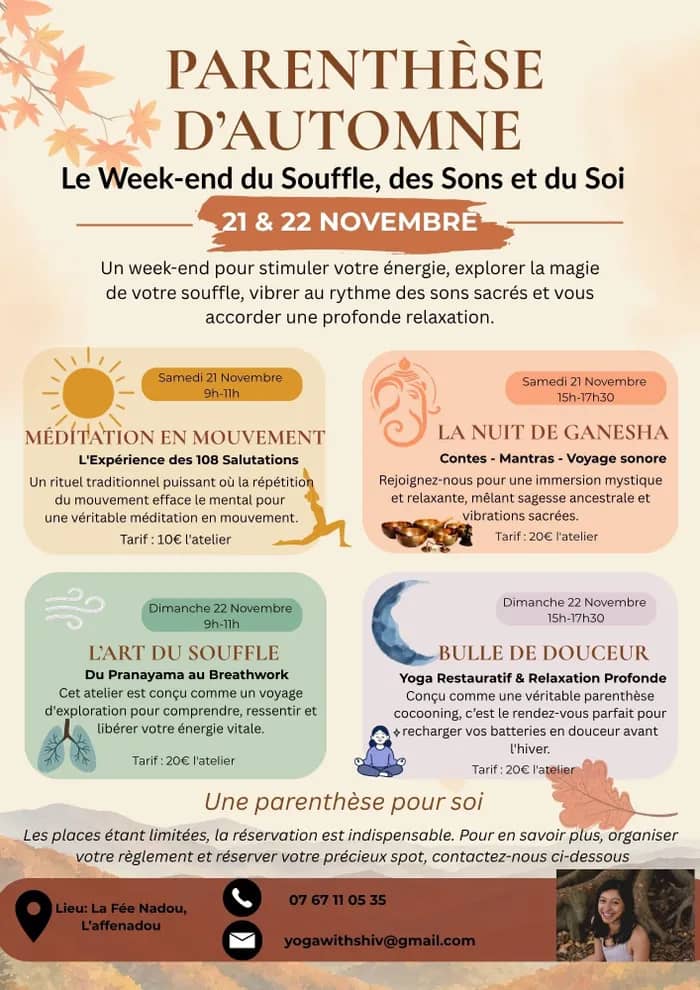 Illustration de l'événement : Parenthèse d’Automne : Le Week-end du Souffle, des Sons et du Soi