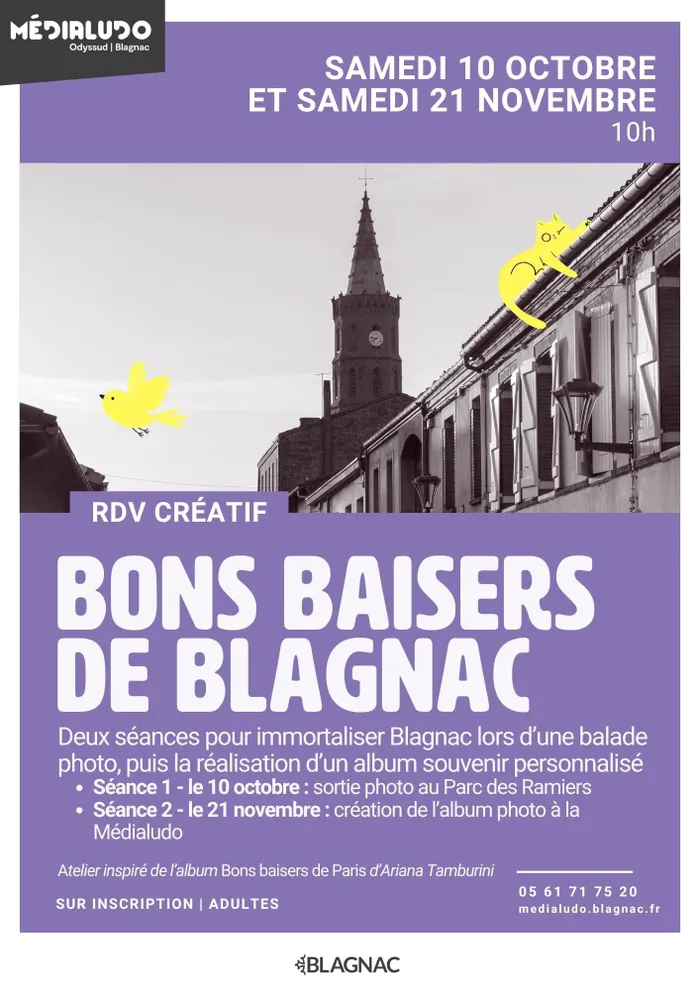 Illustration de l'événement : Ateliers créatifs "Bons baisers de Blagnac" - Samedi 10 octobre