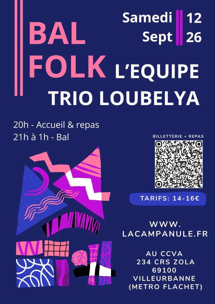 Illustration de l'événement : Bal folk avec L'Equipe et Trio Loubelya
