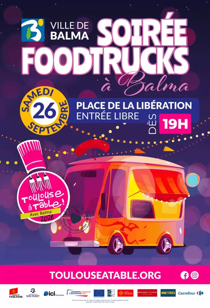 Illustration de l'événement : Soirée Foodtrucks à Balma - Samedi 26 septembre