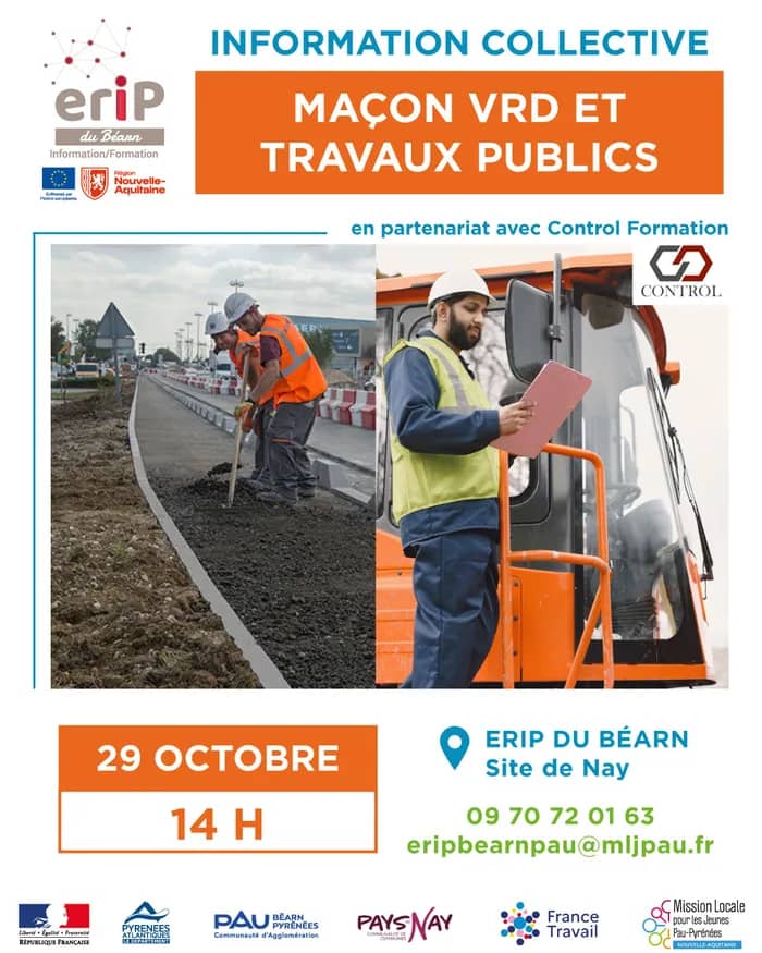 Illustration de l'événement : Information collective - Maçon VRD et autres formations des Travaux Publics