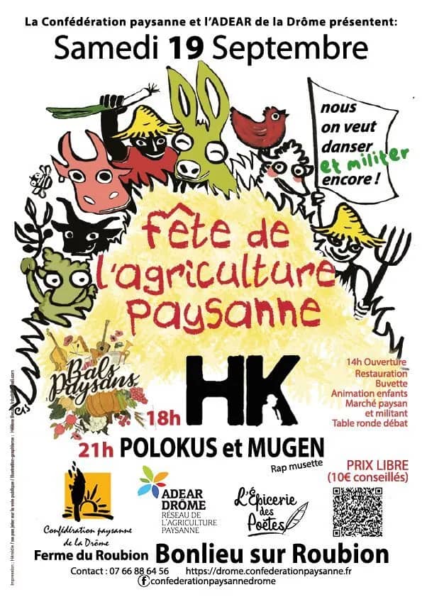 Illustration de l'événement : 19 septembre 2026 - Bal paysan avec HK à Bonlieu-sur-Roubion (26)