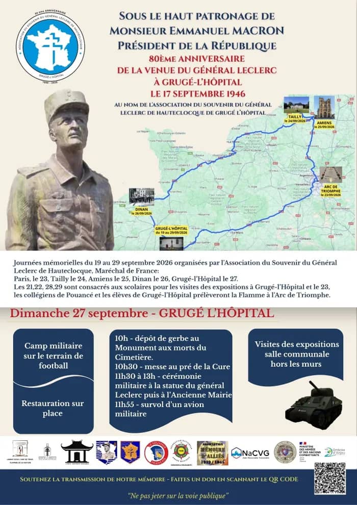 Illustration de l'événement : Exposition "Du Capitaine de Hauteclocque au Général d'armée Leclerc en Haut-Anjou (juin 1940-septembre 1946)"
