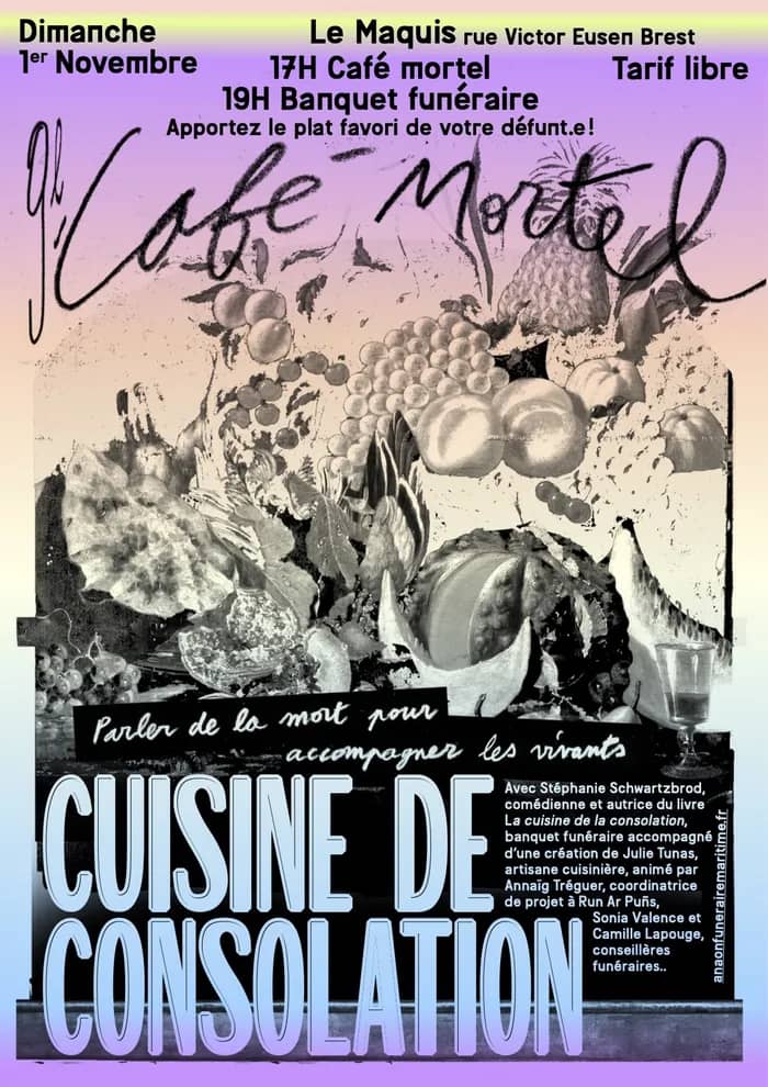 Illustration de l'événement : Café mortel Cuisine de Consolation et banquet funéraire