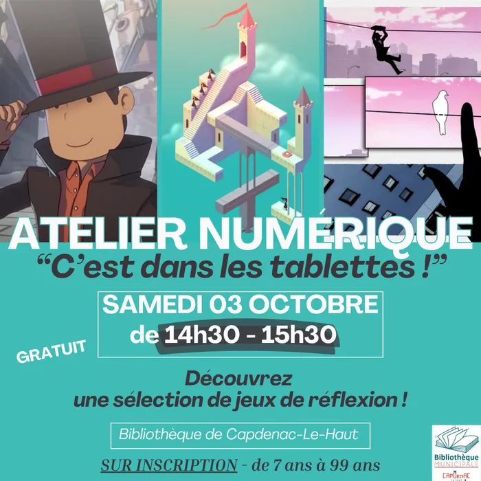 Illustration de l'événement : ATELIER NUMÉRIQUE : « C'est dans les tablettes ! »