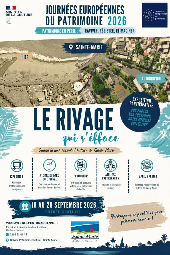 Illustration de l'événement : Le rivage qui' s'efface : quand la mer raconte l'histoire de Sainte-Marie