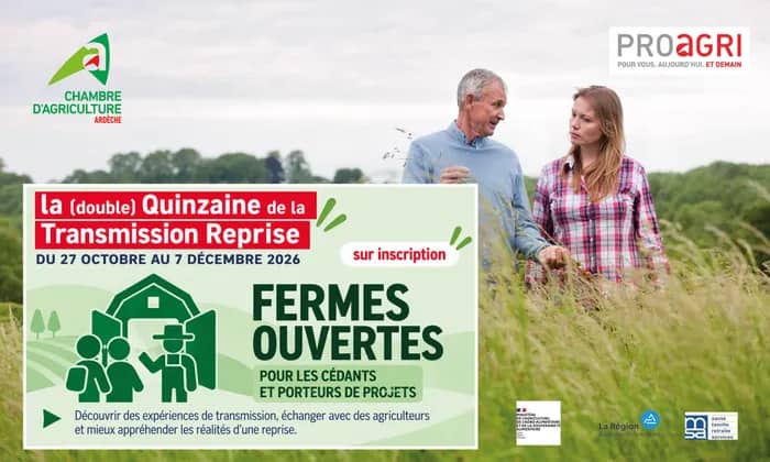 Illustration de l'événement : LA (DOUBLE) QUINZAINE DE LA TRANSMISSION : Ferme ouverte à Désaignes