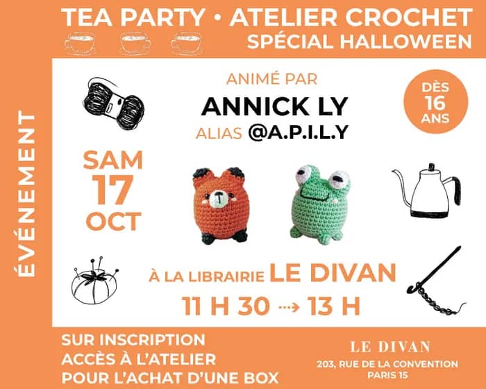 Illustration de l'événement : Tea time Hachette, atelier crochet avec Annick Ly (alias @a.p.i.l.y)