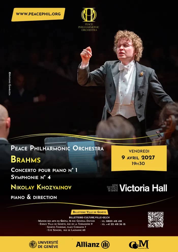 Illustration de l'événement : Brahms: Concerto pour piano n° 1 et Symphonie n° 4 – Peace Philharmonic Orchestra – Nikolay Khozyainov, piano et direction