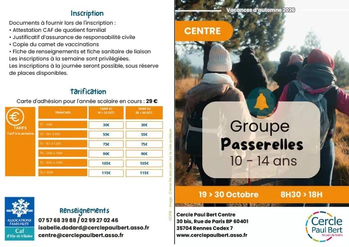 Illustration de l'événement : Vacances d'Automne Passerelle au CPB Centre