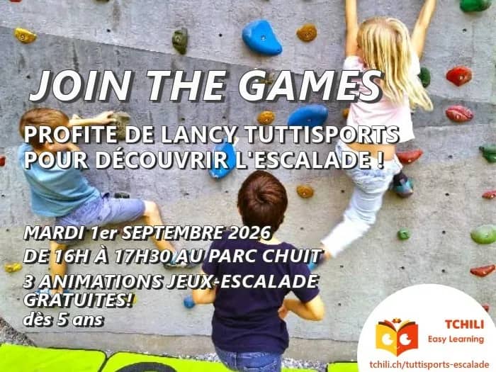 Illustration de l'événement : Animations Jeux-Escalade pour Tuttisports Lancy