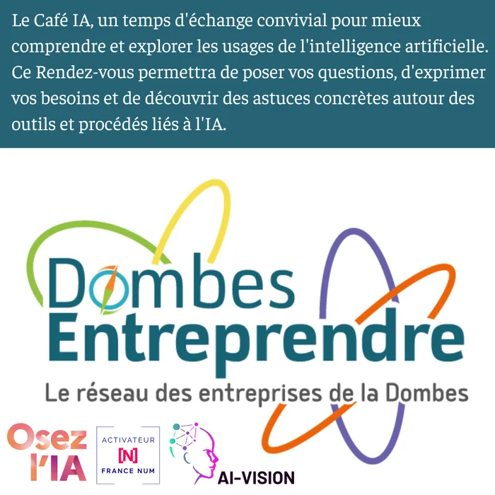 Illustration de l'événement : Café IA Dombes Entreprendre