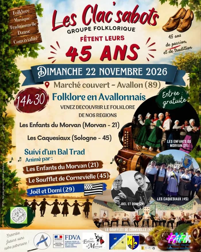 Illustration de l'événement : Folklore en Avallonais - les 45 ans des Clac'sabots