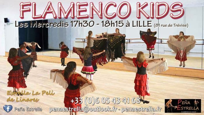 Illustration de l'événement : Flamenco kids - Cours de danse Flamenco pour enfants - Peña Estrella Flamenco à Lille