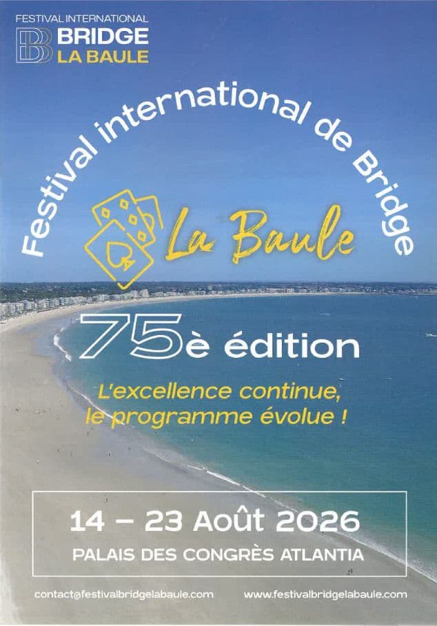 Illustration de l'événement : 75ème édition du Festival international de Bridge de La Baule
