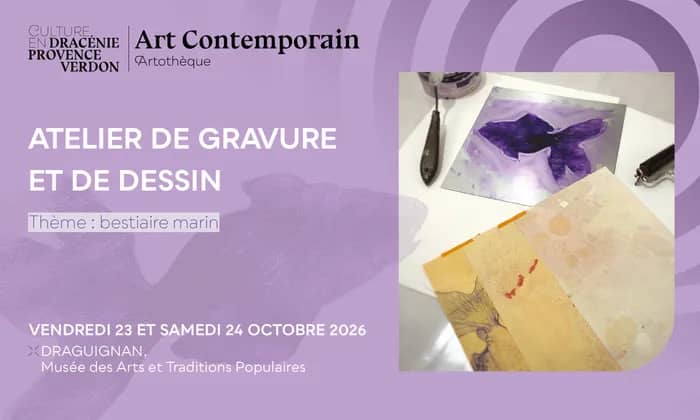 Illustration de l'événement : Ateliers de dessin et de gravure - Thème : Bestiaire marin