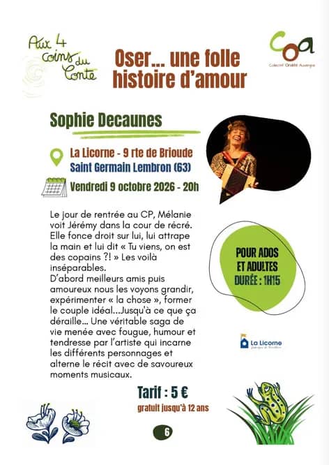 Illustration de l'événement : Oser une folle histoire d'amour par Sophie Decaunes