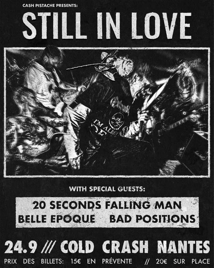 Illustration de l'événement : Concert : Still in Love + 20 Seconds Falling Men + Belle Époque + Bad Position