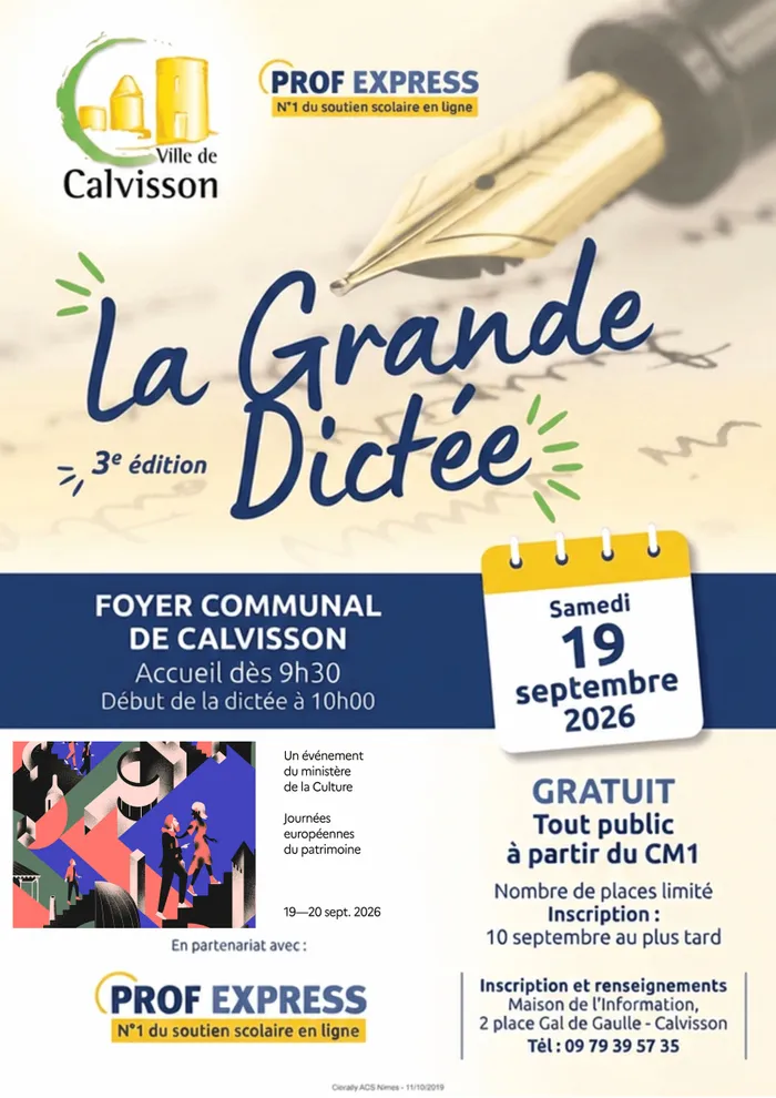 Illustration de l'événement : La grande dictée de Calvisson