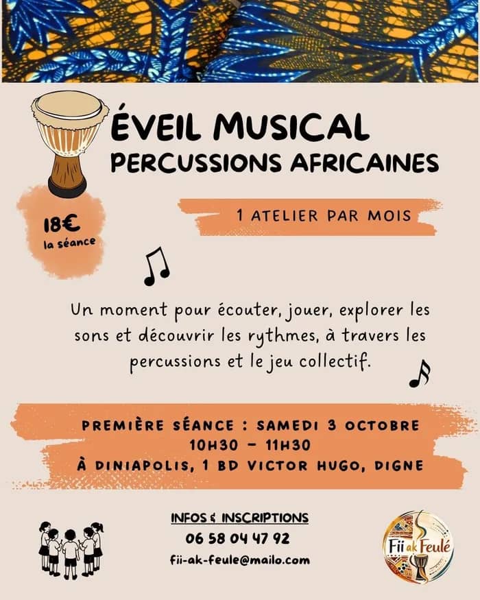 Illustration de l'événement : Eveil musical - percussions africaines