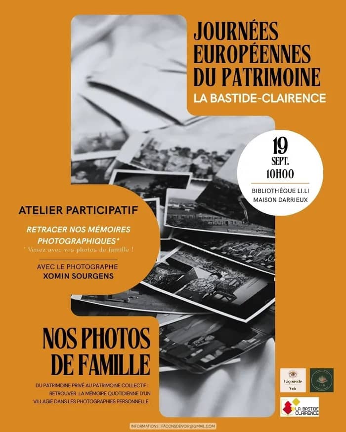 Illustration de l'événement : Nos photos de famille : du patrimoine privé au patrimoine collectif. Retracer la mémoire quotidienne de La Bastide-Clairence