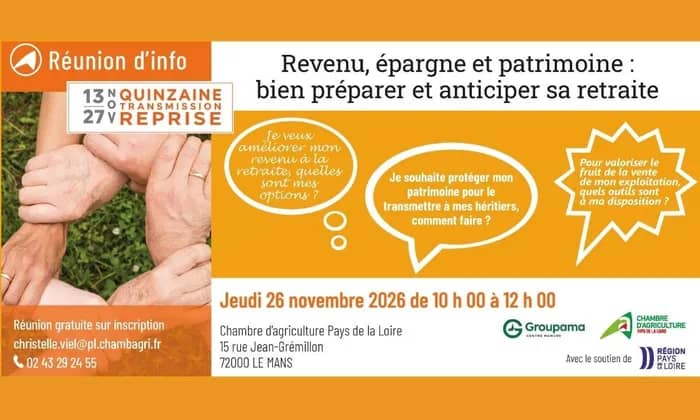 Illustration de l'événement : Réunion d’information - Revenu, épargne et patrimoine : bien préparer et anticiper sa retraite