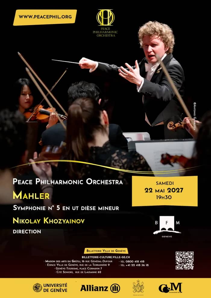 Illustration de l'événement : Mahler : Symphonie n° 5 – Peace Philharmonic Orchestra – Nikolay Khozyainov, direction