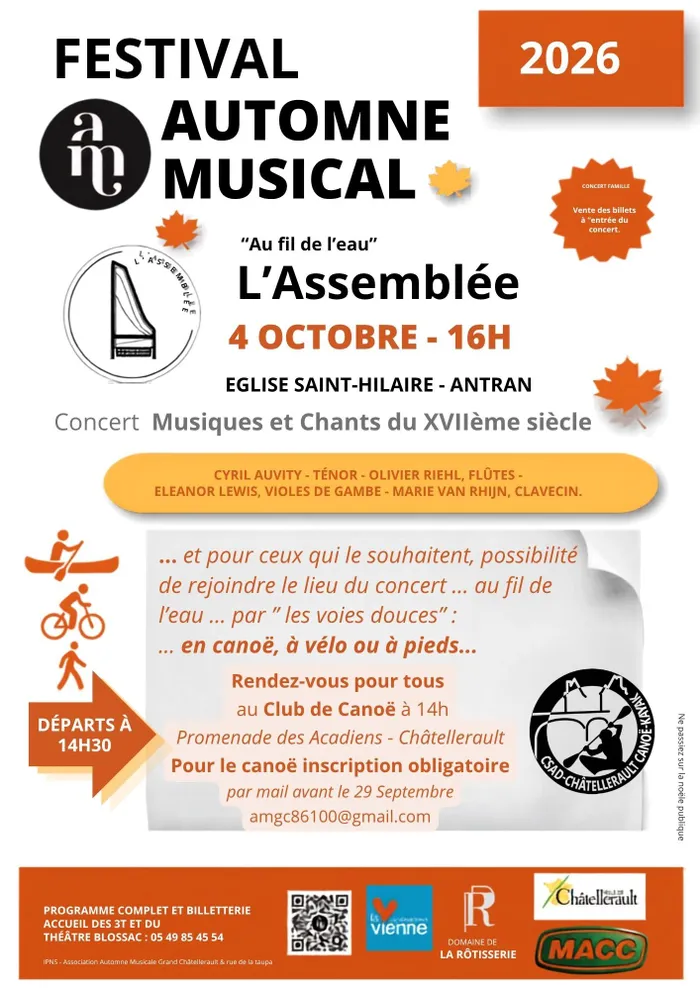 Illustration de l'événement : « Au fil de l’eau »... Musiques et chants du XVIIe siècle