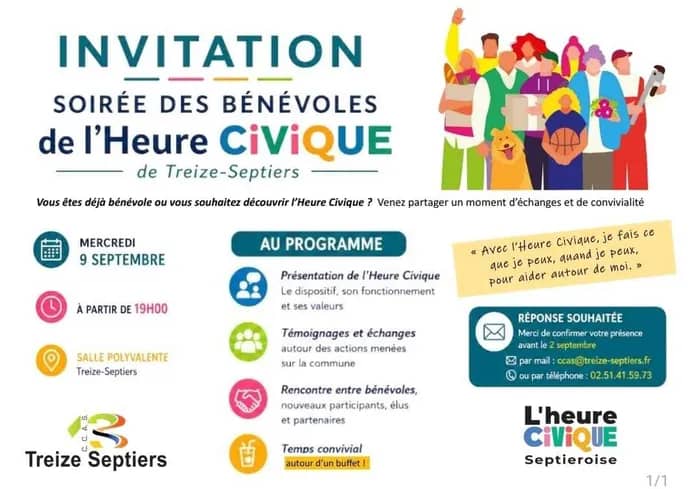 Illustration de l'événement : Soirée des bénévoles de L'Heure Civique