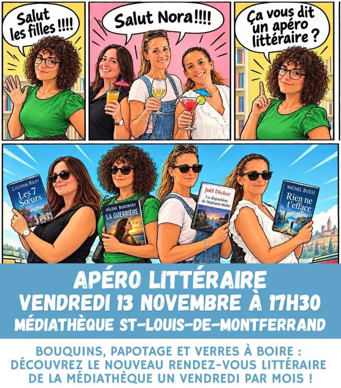 Illustration de l'événement : Apéro littéraire à la Médiathèque