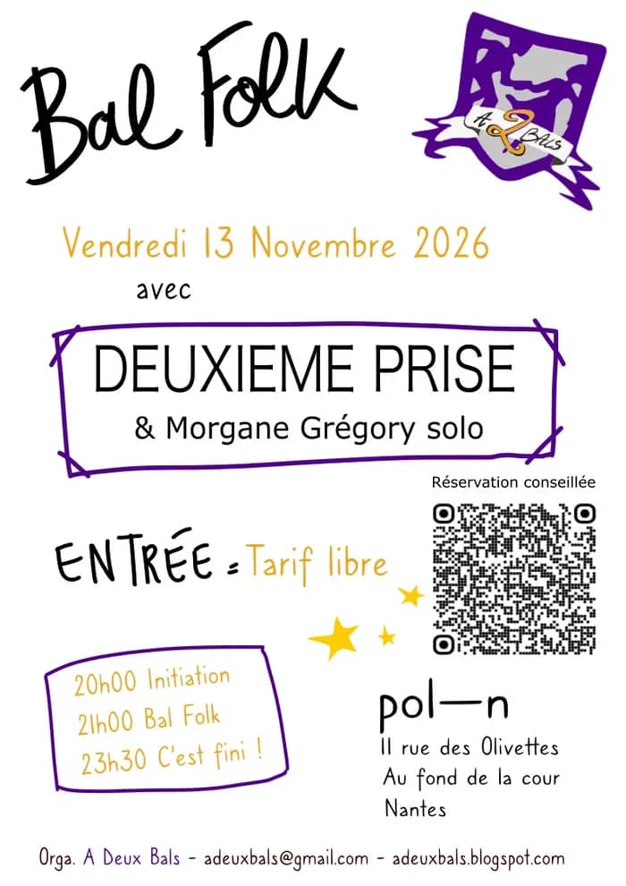 Illustration de l'événement : Bal Folk avec Deuxième Prise et Morgane Grégory solo