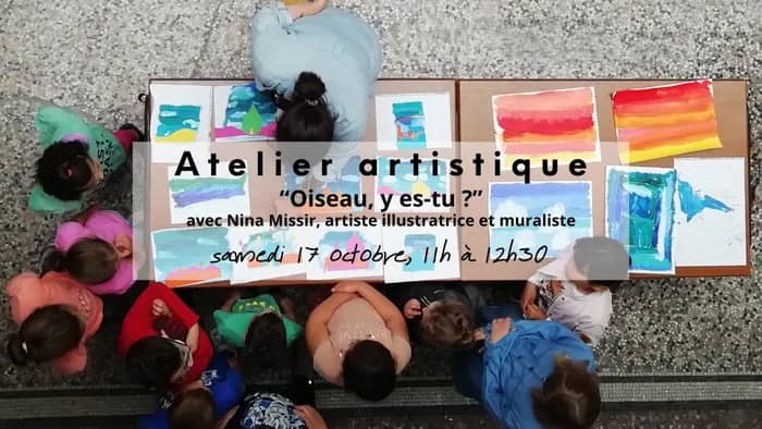 Illustration de l'événement : Atelier "Oiseau, y es-tu ?", guidé par l'artiste illustratrice et muraliste Nina Missir
