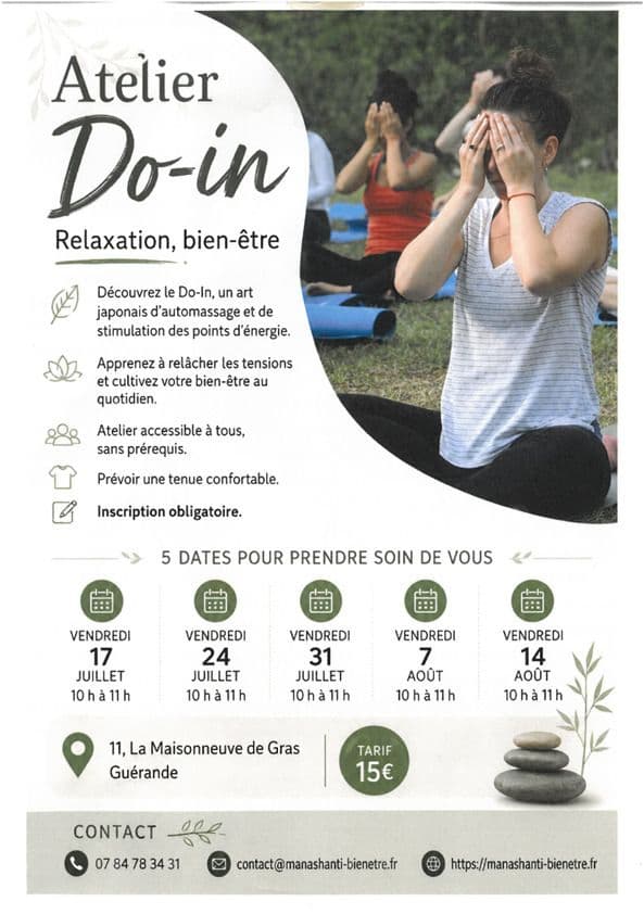 Illustration de l'événement : Ateliers Do-in - Relaxation et bien-être
