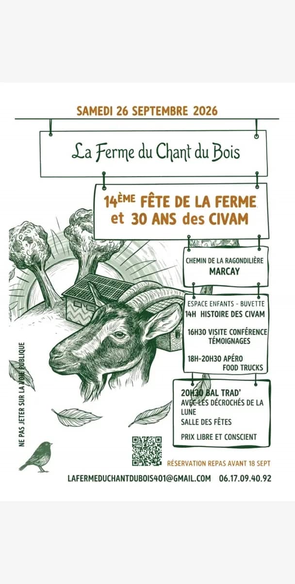Illustration de l'événement : 30 ans des CIVAM 1'ème fête de la Ferme du Chant du Bois