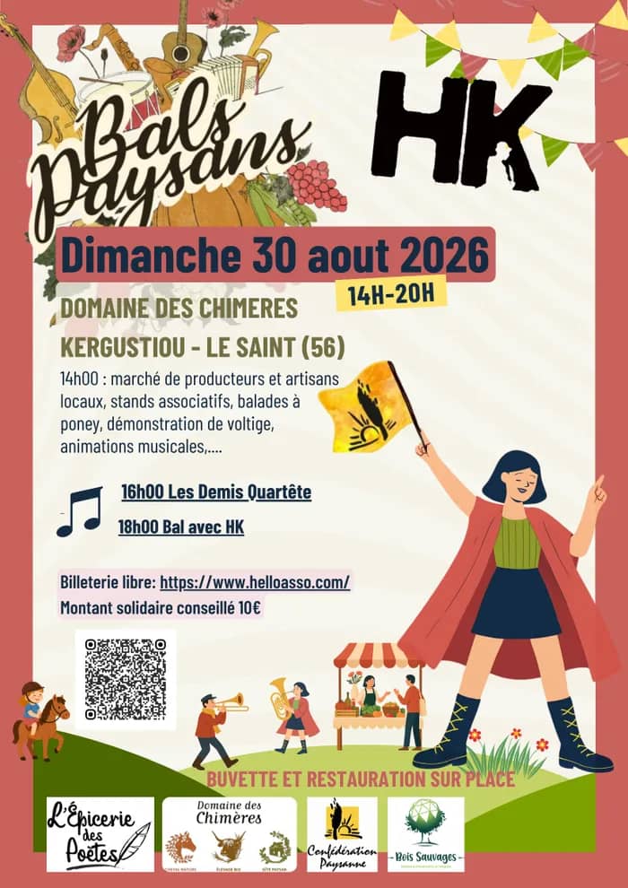 Illustration de l'événement : 30 août 2026 - Bal paysan avec HK à Le Saint (56)