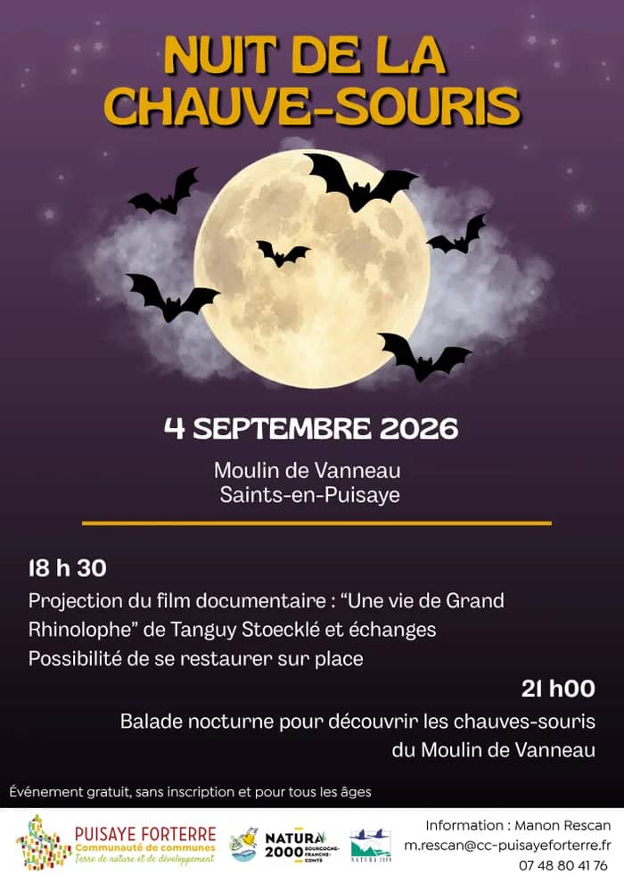 Illustration de l'événement : Nuit de la chauve-souris au Moulin de Vanneau
