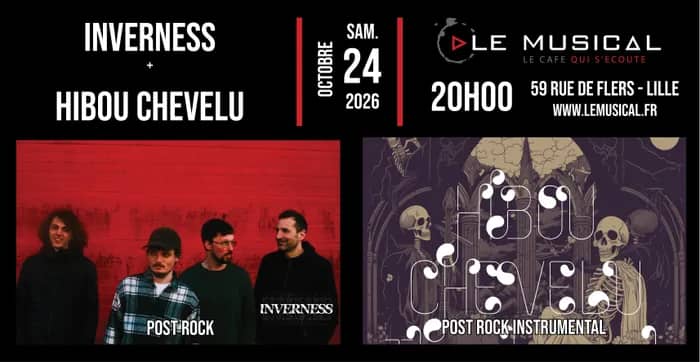 Illustration de l'événement : Live: Inverness (post rock) + Hibou Chevelu (post rock instrumental)