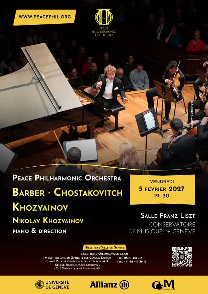 Illustration de l'événement : Peace Philharmonic & Nikolay Khozyainov interprètent Barber, Chostakovitch et Khozyainov
