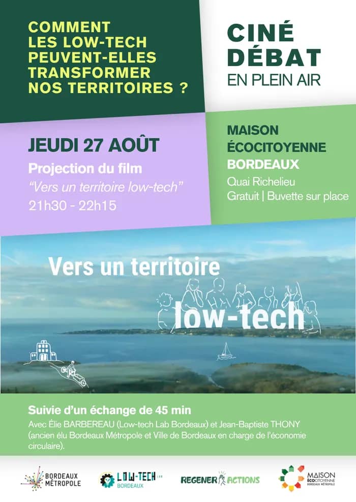 Illustration de l'événement : Ciné-débat dédiée aux territoires low-tech à la Maison Écocitoyenne.