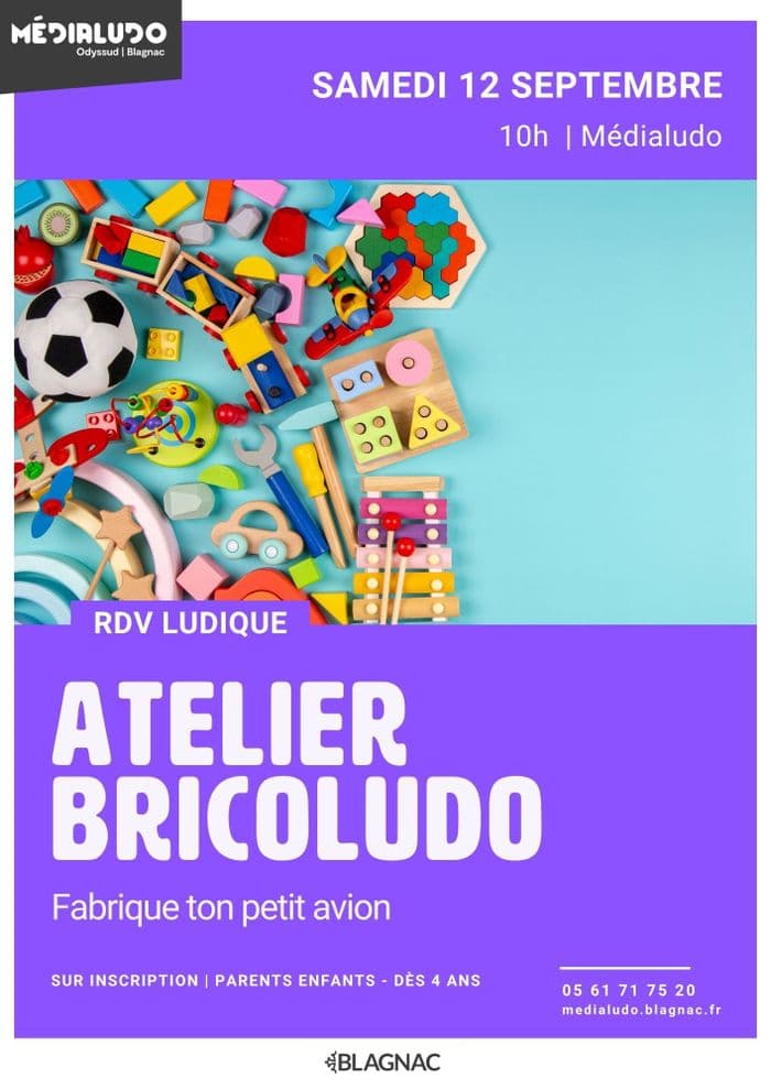 Illustration de l'événement : Atelier Bricoludo : fabrique ton petit avion - Samedi 12 septembre