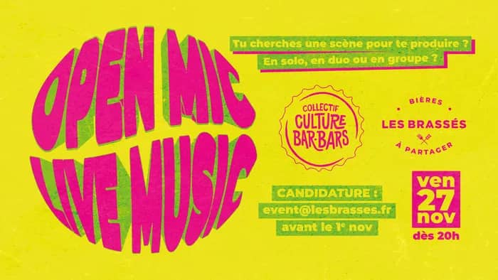 Illustration de l'événement : OPEN MIC LIVE MUSIC AUX BRASSES