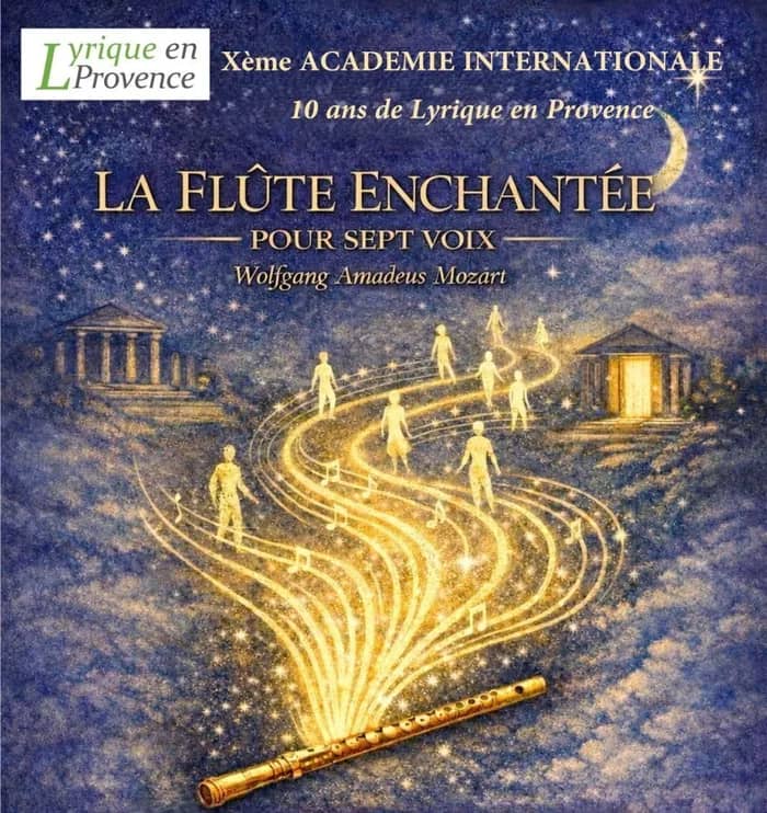 Illustration de l'événement : SPECTACLE LA FLÛTE ENCHANTÉE POUR 7 VOIX, W.A. MOZART – Lyrique en Provence
