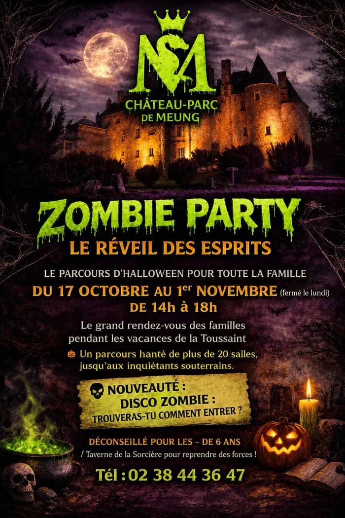 Illustration de l'événement : Halloween au Château de Meung : la Zombie Party !