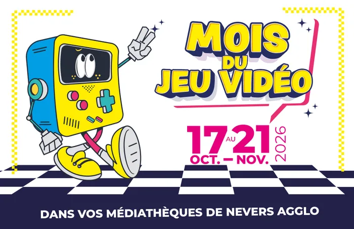 Illustration de l'événement : Du 17 octobre au 21 novembre 2026, les médiathèques de Nevers Agglomération organisent la 6ème édition du Mois du Jeu Vidéo.