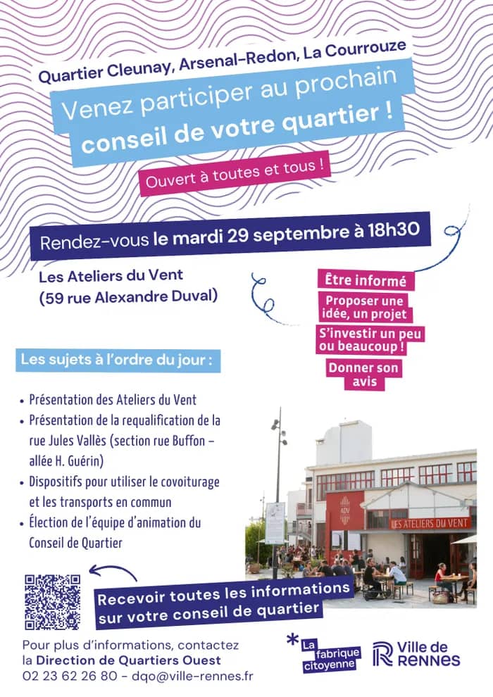 Illustration de l'événement : Conseil de Quartier Cleunay/Arsenal-Redon/La Courrouze