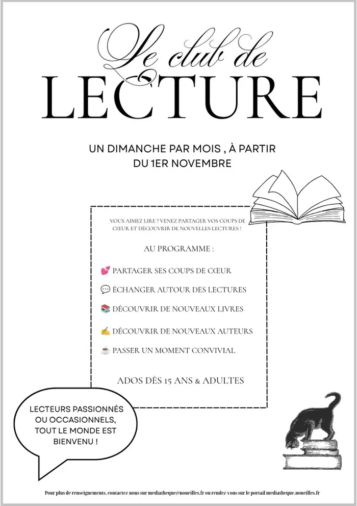 Illustration de l'événement : Club de lecture à la Médiathèque de Noueilles