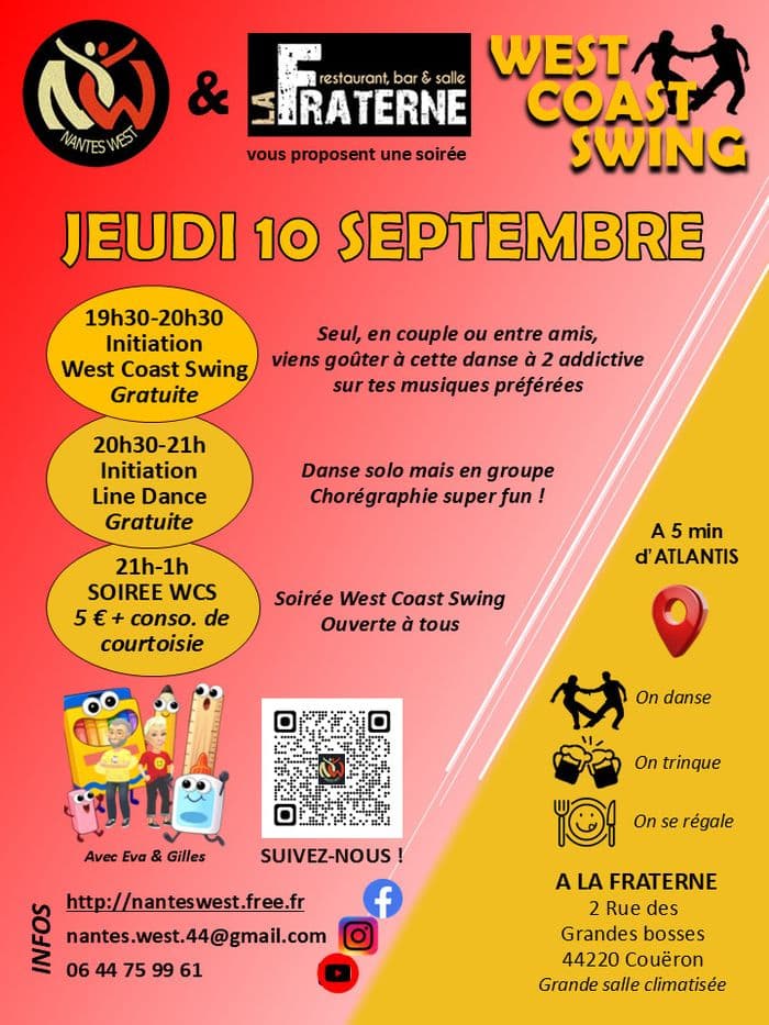Illustration de l'événement : Initiations West Coast Swing & Line Dance + Soirée WCS