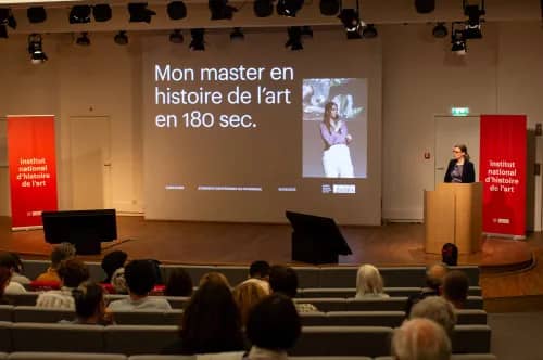 Illustration de l'événement : Concours d’éloquence « Mon master en histoire de l’art et en archéologie en 180 secondes »