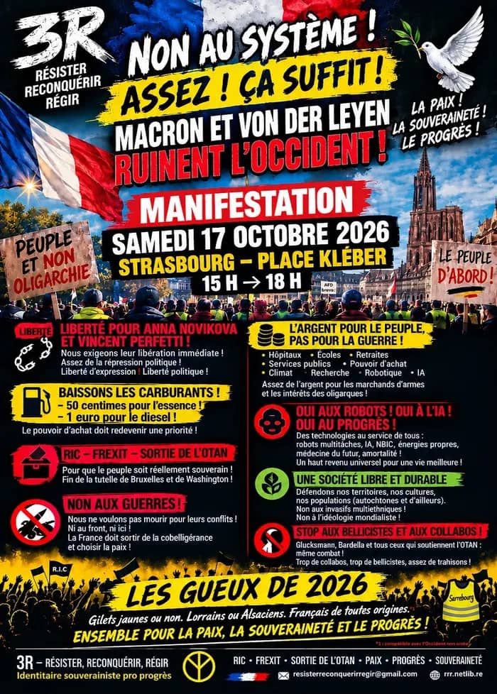 Illustration de l'événement : Les bellicistes Macron et Von der Leyen ruinent l’Occident ! STOP !