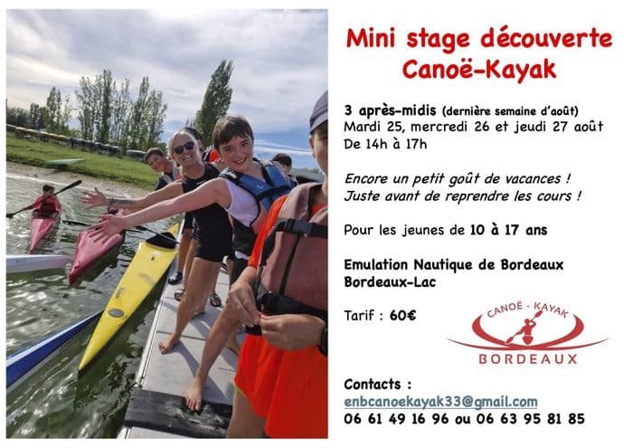 Illustration de l'événement : Mini-Stage Découverte Canoë-Kayak à Bordeaux-Lac